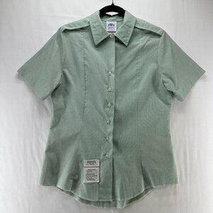 DSCP Vintage Shirt Women 10R Garrison Collection Button Down Military Green